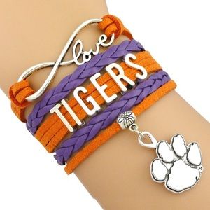 Clemson Tigers Adjustable football bracelet